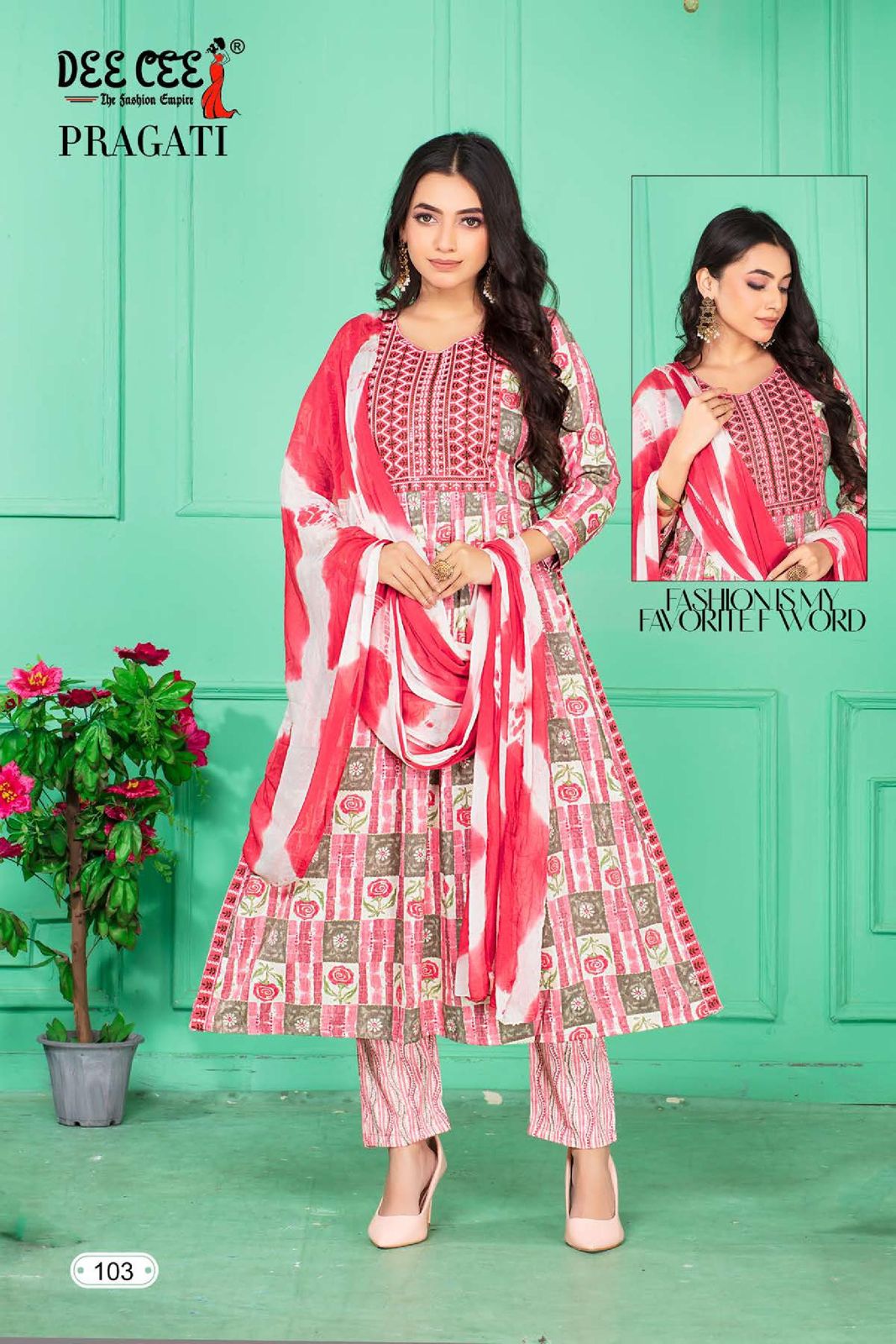 Pragati By Deecee Printed Naira Cut Kurti With Bottom Dupatta Wholesale Clothing Suppliers In India
